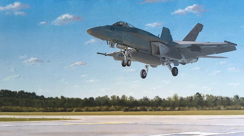 The American Society of Aviation Artists will have its 33rd annual International Aerospace Art Exhibition on display at the National Museum of the U.S. Air Force May 10 to Oct. 31. In addition, the exhibit will include retrospective artwork from ASAA artists, such as this painting by Doug Rowe. (Contributed photo)