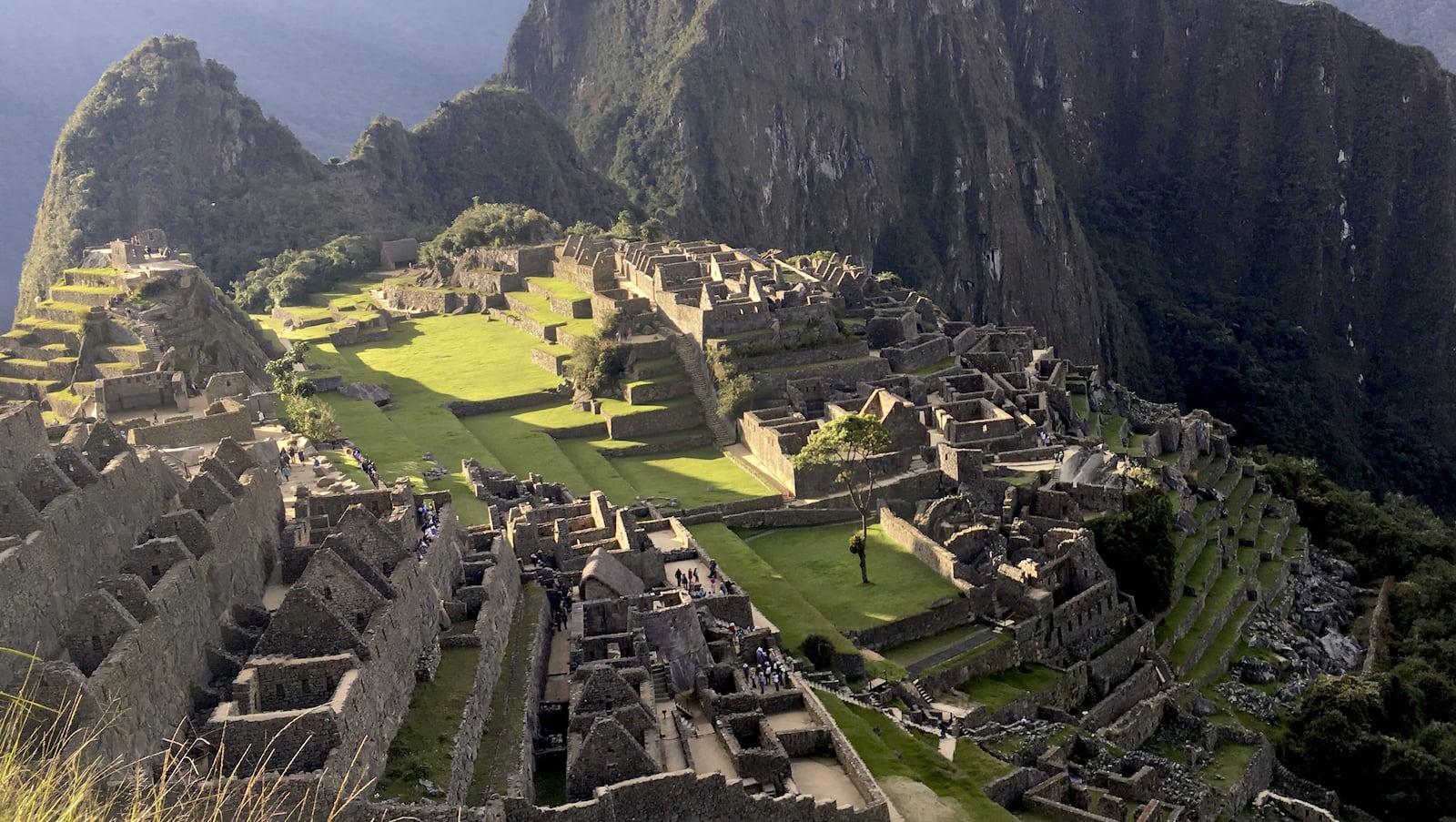 Machu Picchu's citadel near sunset with Huayna Picchu's sharp peak looming behind it. (Chris Riemenschneider/Minneapolis Star Tribune/TNS)