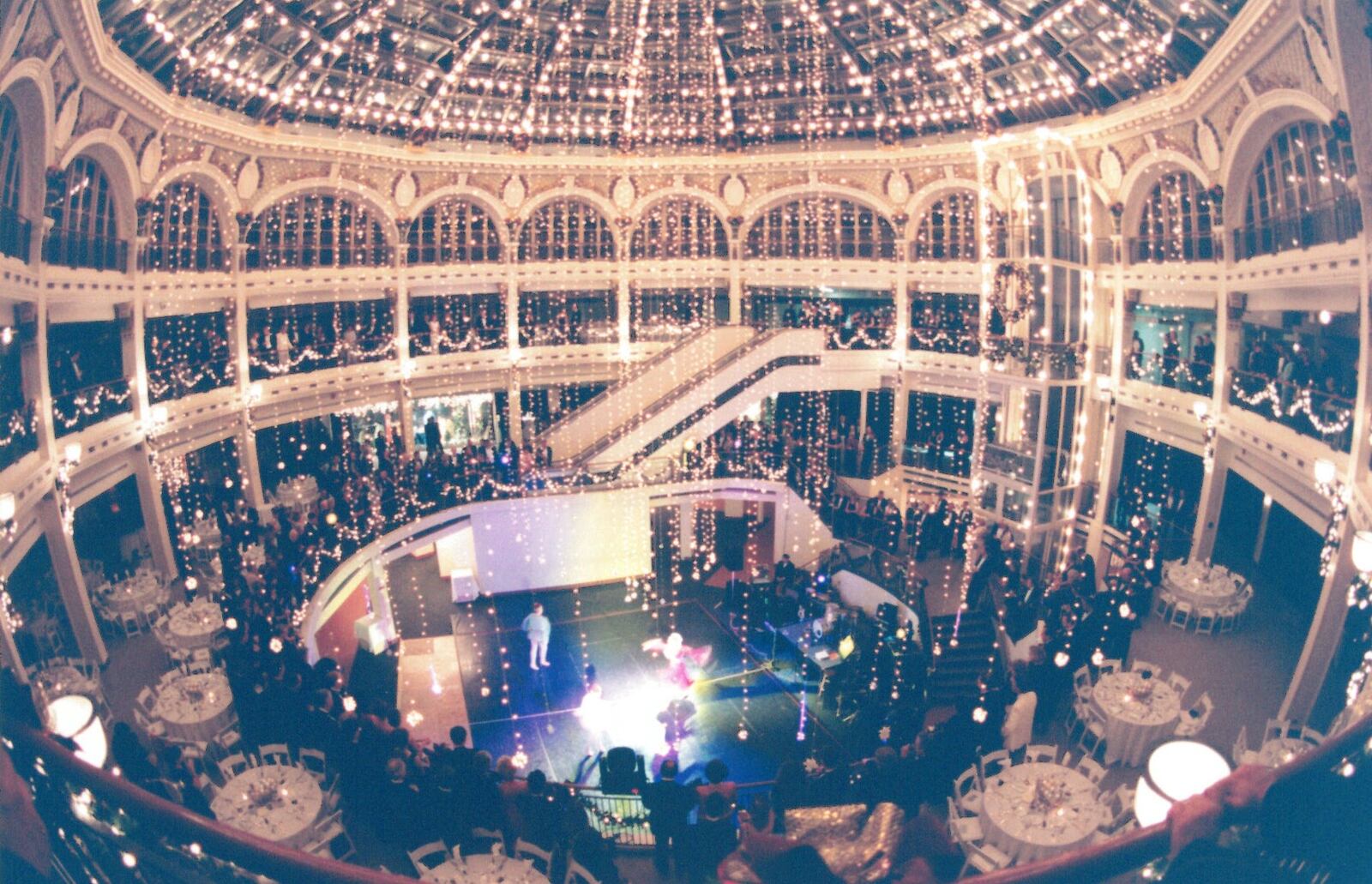 The Dayton Arcade's Rotunda Building decked out for the Dayton Ballet's annual Nutcracker Ball fundraiser in 1995. PHOTO COURTESY OF THE DAYTON BALLET & CROSS STREET PARTNERS