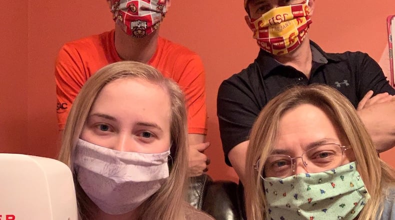 From top left: Francesco Bonacia (orange shirt); Jay Ballen (hat), Twila Ballen (glasses) and Tacey Ballen. Tacey was a standout bowler for Centerville High School, now at Tusculum University in Tennessee. CONTRIBUTED