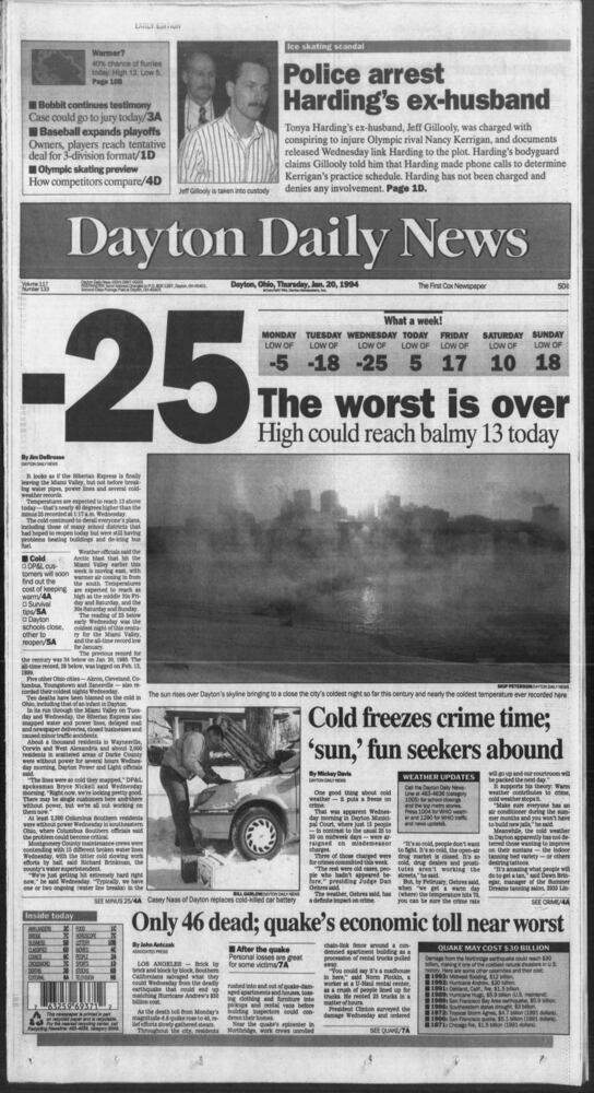 Images: Dayton Daily News covers 1994 record breaking cold