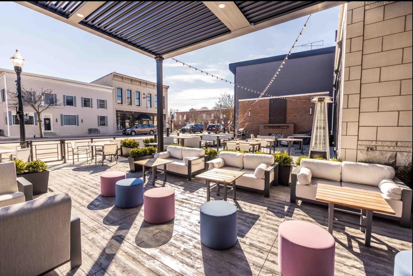 The patio at Silas Creative Kitchen at the Hotel Versailles