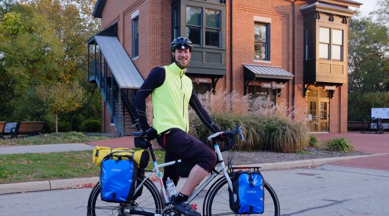 Jordan Hart, a Five Rivers MetroParks staff member who has traveled thousands of miles by bike, will be on hand for the new Discover Bikepacking programs. CONTRIBUTED