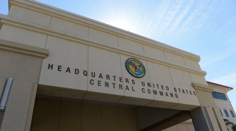 File - The U.S. Central Command at MacDill Air Force Base is seen, Feb. 6, 2017, in Tampa, Fla. (AP Photo/Susan Walsh, File)