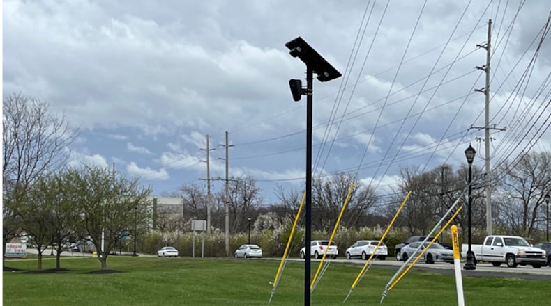 Lebanon City Council approved a new city policy on how automatic license plate readers would be used. In a split vote, council voted 4-3 to approve the policy. City officials said it will be several months before the cameras could be erected around the city entry points. This camera is located at northeast corner of Mason-Montgomery and Socialville-Foster roads in Mason. ED RICHTER/STAFF