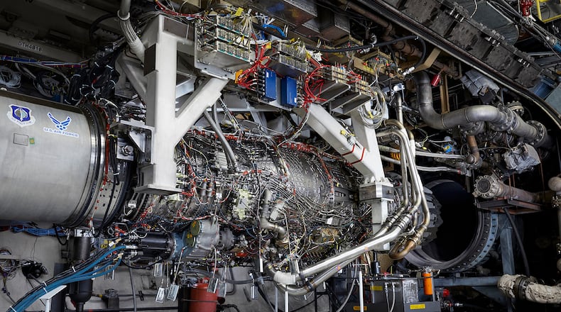 General Electric's first XA100 adaptive cycle engine. GE photo