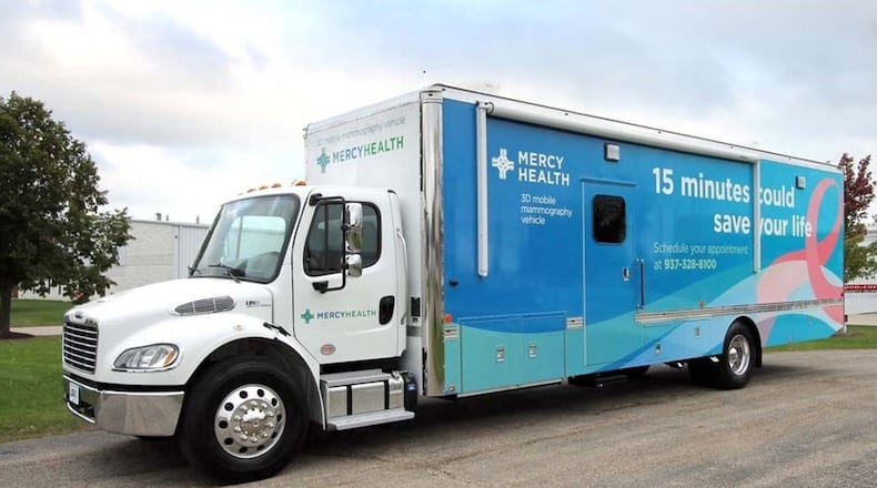 The mobile mammogram unit from Mercy Health. Mobile units like this one are a growing trend to cater to busy women who often neglect preventative care due to busy schedules. CONTRIBUTED