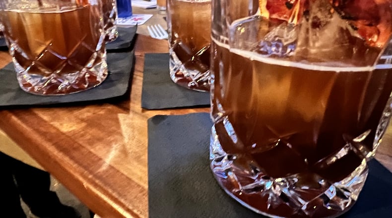 Battle of the Bartenders 2024: Thomas Morris, Wheat Penny's Bar Manager, created a cocktail called the "Blowin' Smoke,"