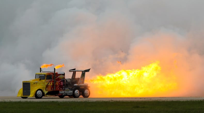 The Shockwave Jet Truck, seen in this 2014 file photo, will return to the Vectren Dayton Air Show next June. GREG LYNCH / STAFF