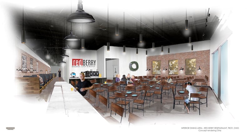A concept rendering of the new redBERRY restaurant coming to Troy this spring.