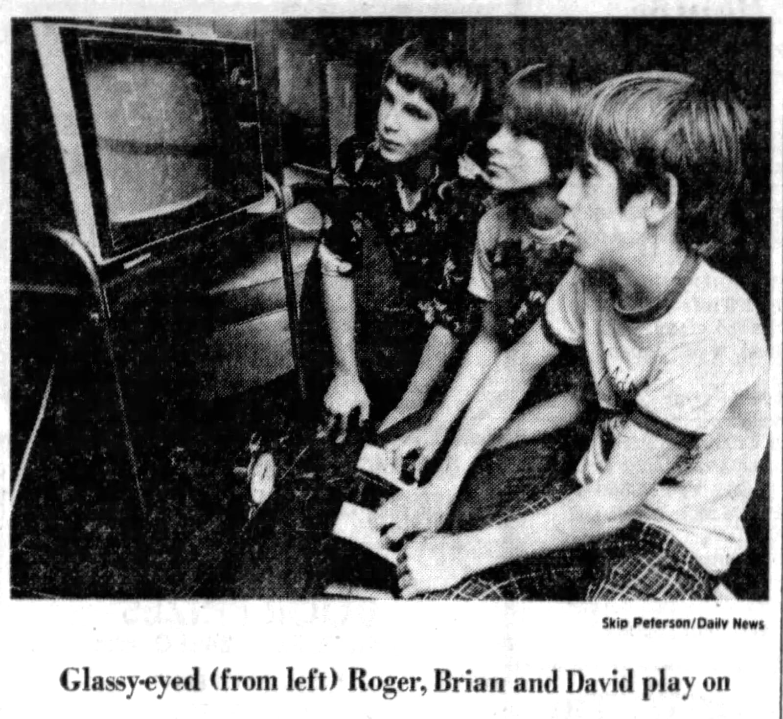 Three Wayne Twp. boys, Roger Baldwin, 12, Brian Nickel, 11, and David Ashley, 13, playing television ping pong in 1976. DAYTON DAILY NEWS ARCHIVES