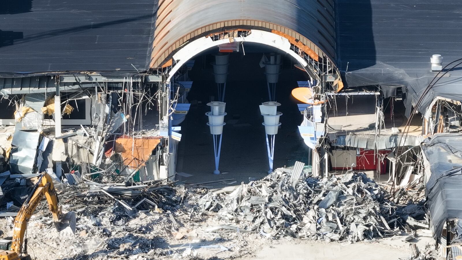 Demolition continues at the former Cincinnati Mall/Forest Fair Mall location Wednesday, Jan. 7, 2026. NICK GRAHAM/STAFF