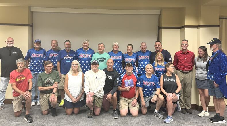 The Stars Runners of the US Air Force Marathon. The 21 celebrated competitors have started every race since the event began in 1997. CONTRIBUTED PHOTO