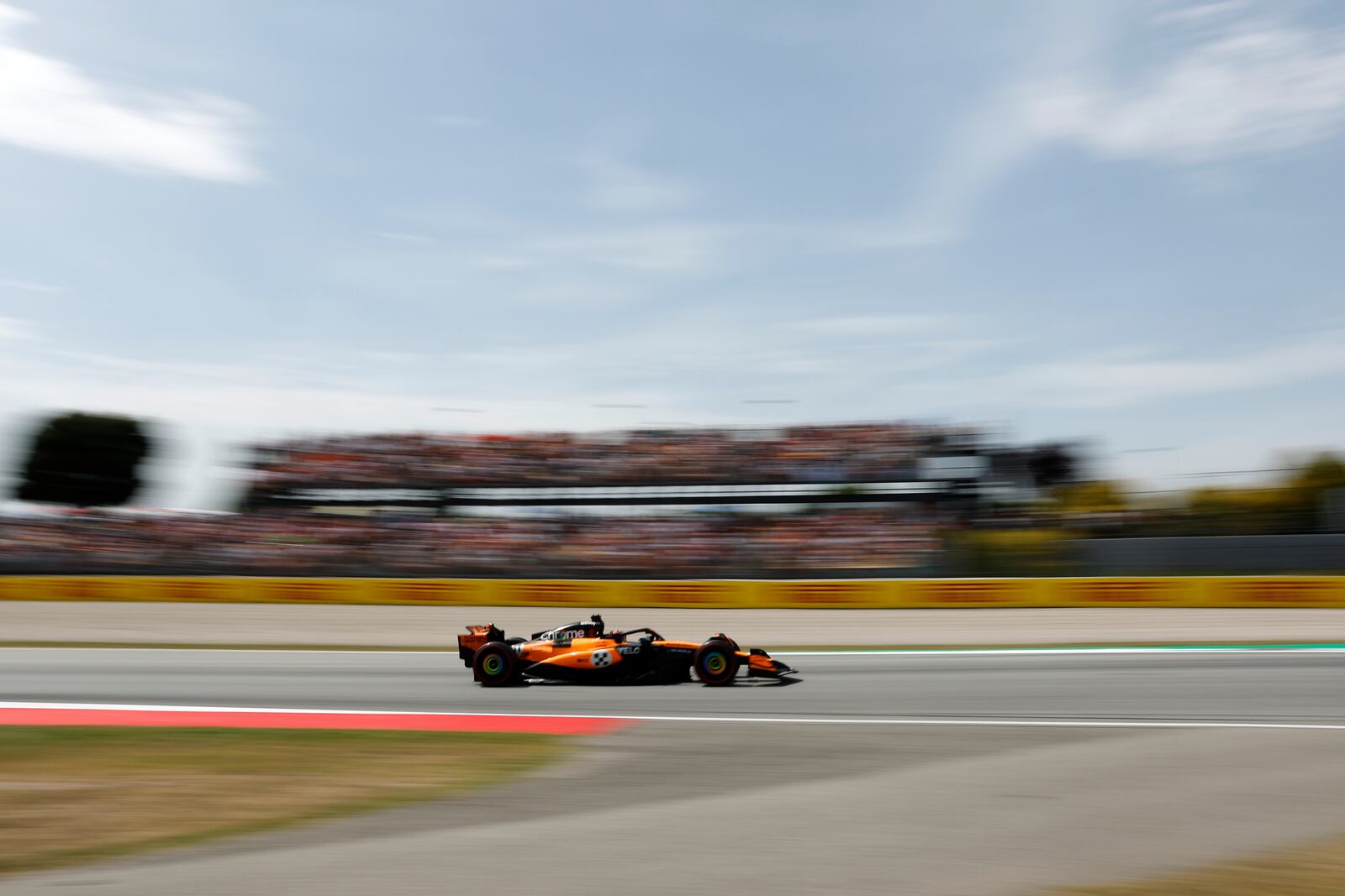 McLaren driver Oscar Piastri of Australia steers his car during the Spanish Grand Prix Formula One race at the Barcelona Catalunya racetrack in Montmelo, near Barcelona, Spain, Sunday, June 1, 2025. (AP Photo/Joan Monfort)