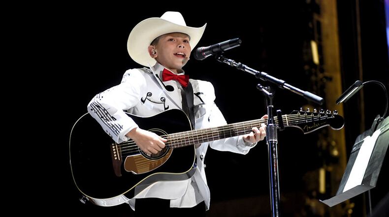 INDIO, CA - APRIL 27: Viral internet sensation Mason Ramsey aka The Walmart Yodeling Boy performs onstage with Florida Georgia Line during 2018 Stagecoach California's Country Music Festival at the Empire Polo Field on April 27, 2018 in Indio, California. (Photo by Kevin Winter/Getty Images for Stagecoach)