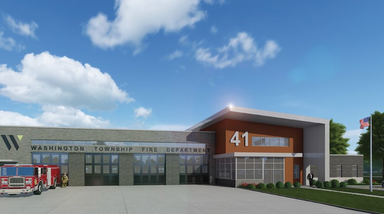 This artist rendering shows the planned look of the new Washington Twp. Fire Station 41, which is expected to be about 14,500 square feet. CONTRIBUTED