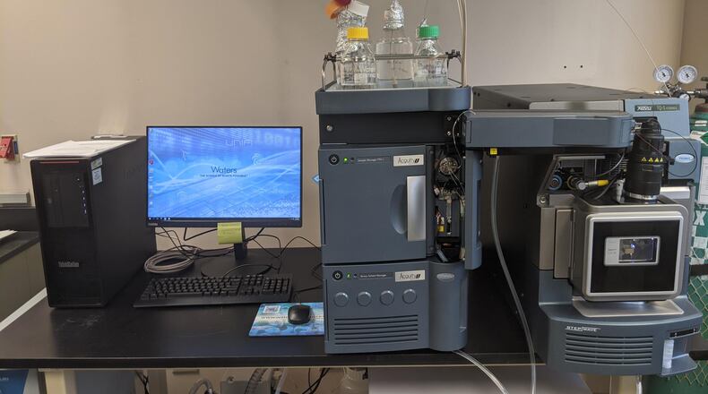 The city of Dayton recently purchased the liquid chromatography mass spectrometry technology, far right, to conduct its own water analysis and monitoring for PFAS. The move is expected to save the city about $100,000 annually. CONTRIBUTED