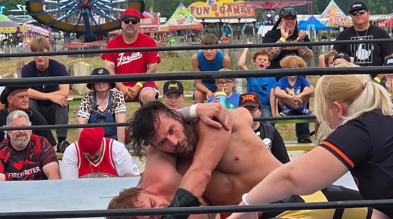 Wrestling Revolver performed for the first time at the Montgomery County Fair on Wednesday, July 9, 2025. ROB BLANKENSHIP/ STAFF