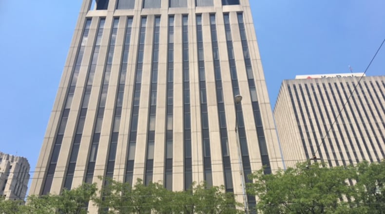 The Courthouse Plaza building at 10 N. Ludlow St., located in the southwest corner of Courthouse Square. FILE