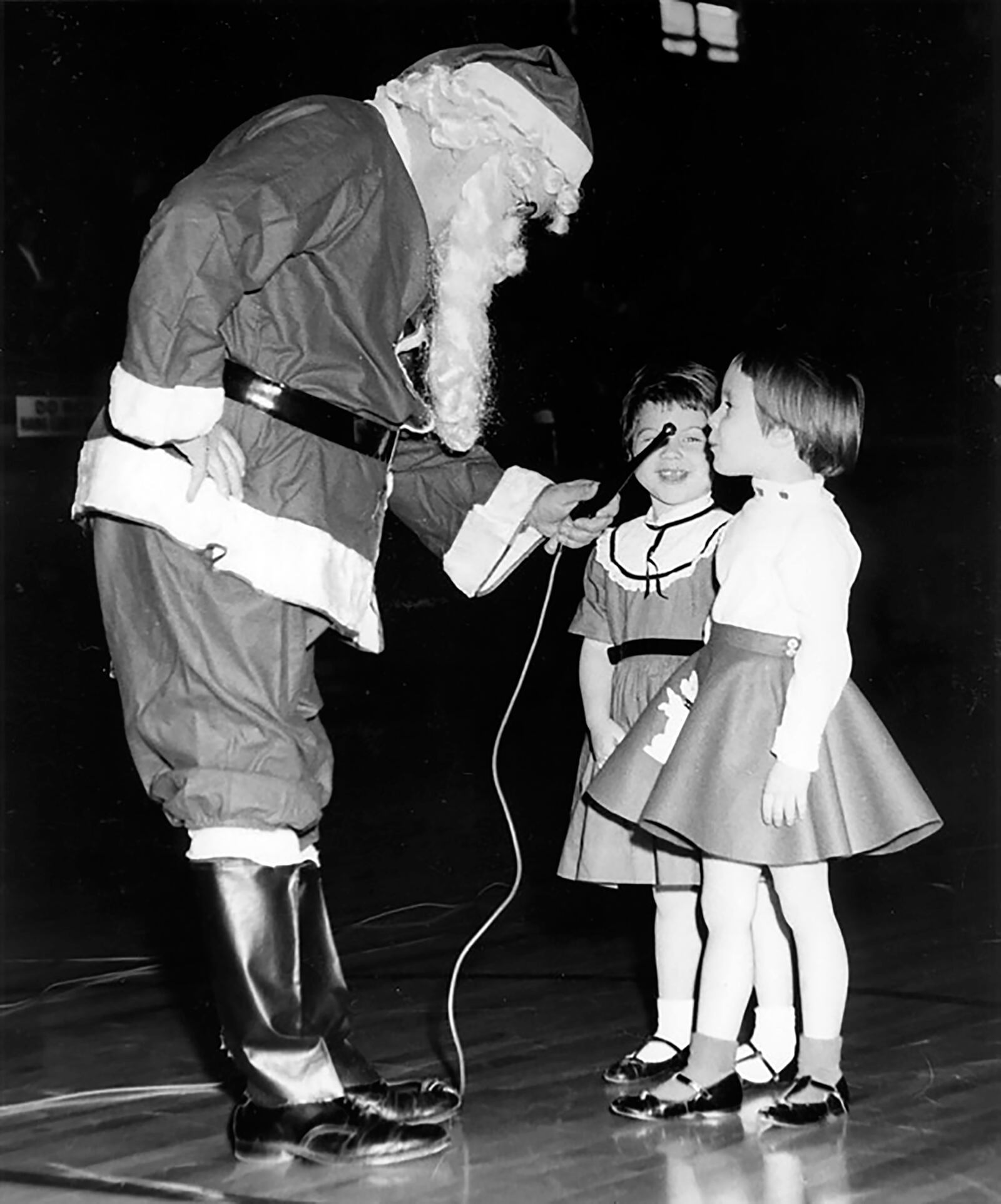 Brother William Wehrle dresseD as Santa Claus in the early 1960s during a University of Dayton Christmas on Campus celebration. UNIVERSITY OF DAYTON ARCHIVES