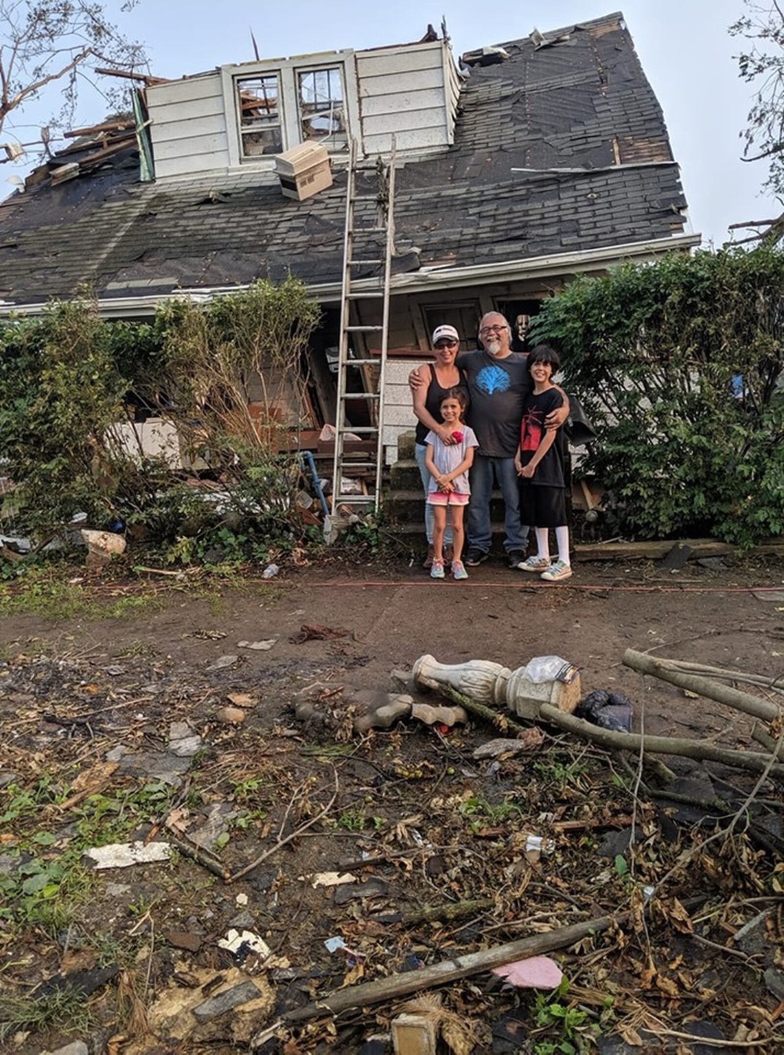 The Wentz and their family home that was destroyed last month.