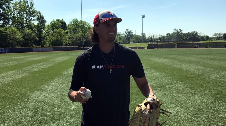 Sinclair’s Kyle Ruehlman is the two-time Ohio Community College Athletic Association Pitcher of the Year. Ruehlman will get the start Saturday night when the Tartan Pride face Northern Oklahoma College in the NJCAA Division II College World Series. Tom Archdeacon/STAFF