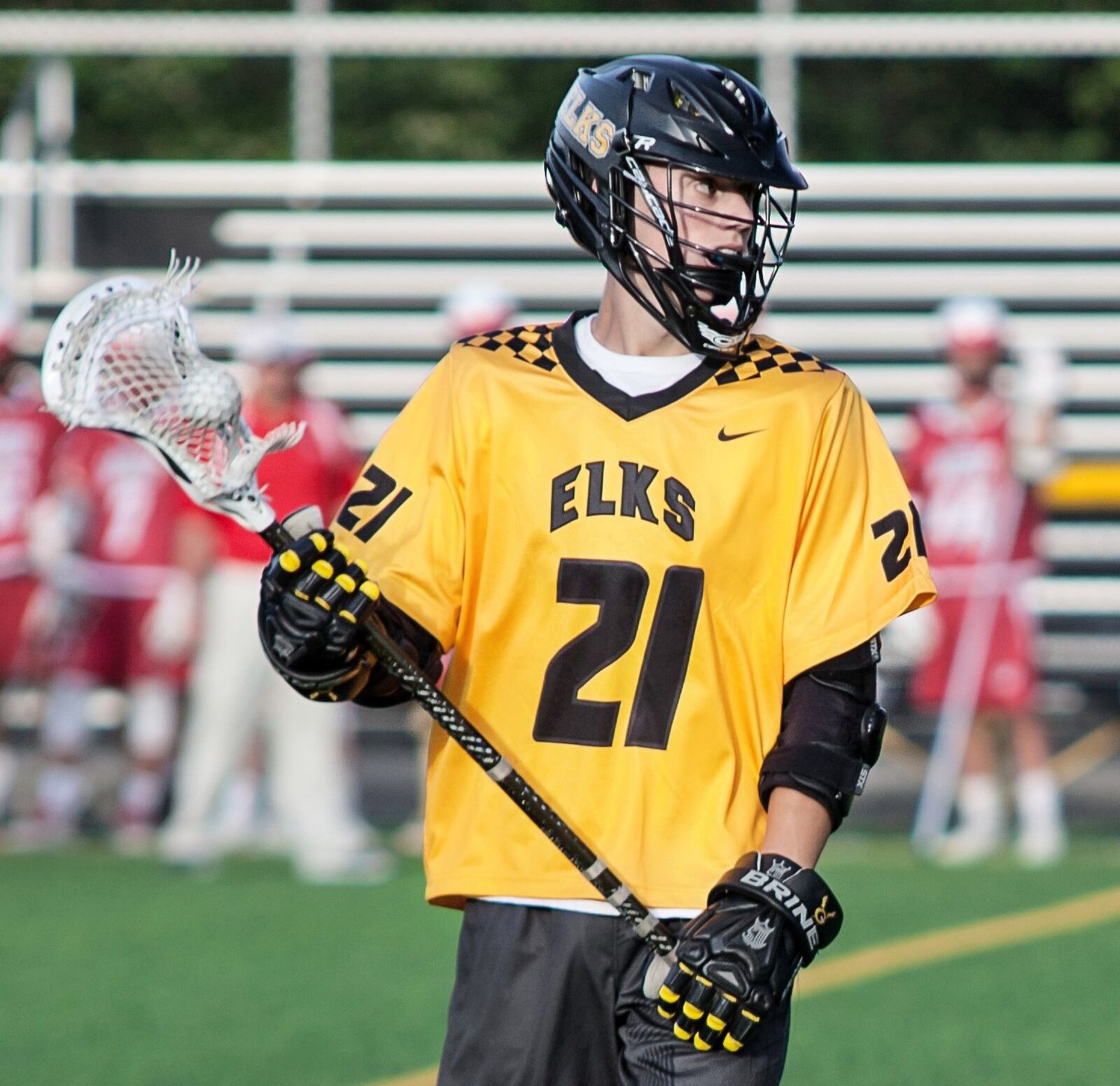 Centerville High School lacrosse captain Grant Mays was revived on the field by an automated external defibrillator after being struck in the heart during last Saturday’s match at Moeller. PHOTO BY DEBBIE RANKEY