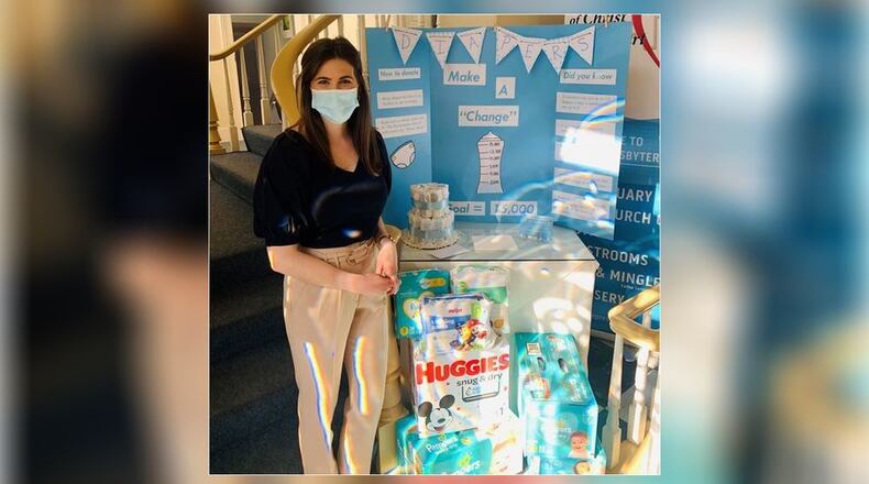 Madison Lewis and others raised $23,500 worth of diapers so parents can send their children to preschool or day care, and go to work themselves. PROVIDED