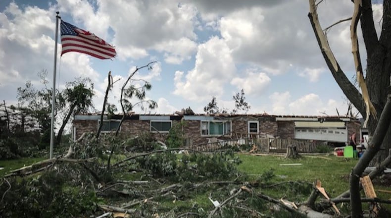 Damage on Kessler Road in Union Twp., Montgomery County. (Jim Noelker/Staff)