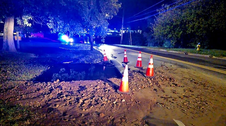A water main break occurred in Montgomery County Saturday morning.
Photo courtesy of City of Montgomery County