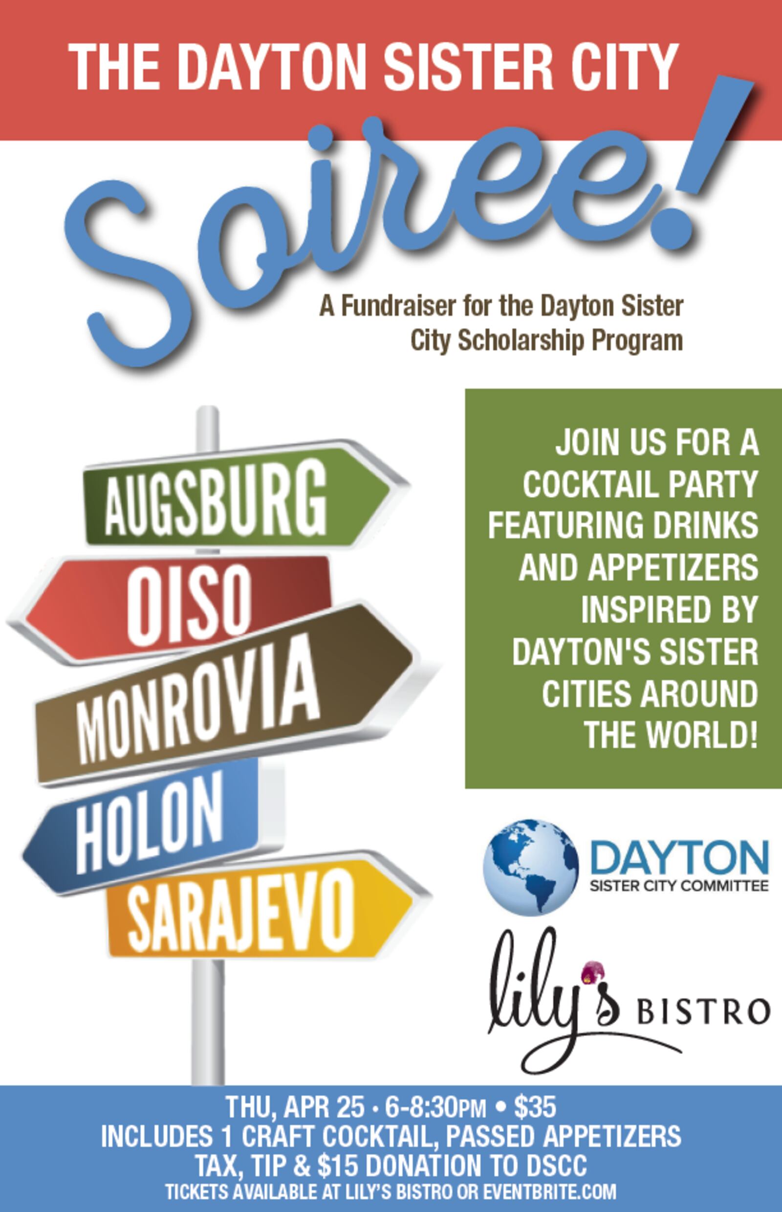 Dayton Sister City Soiree event flyer.