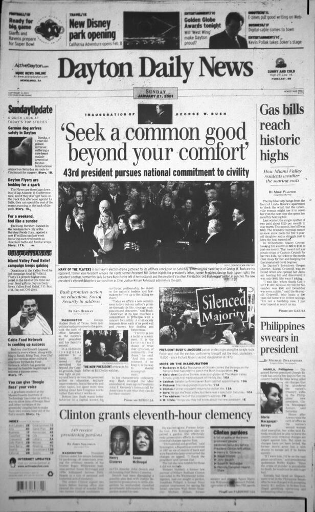 Presidential inauguration newspaper
