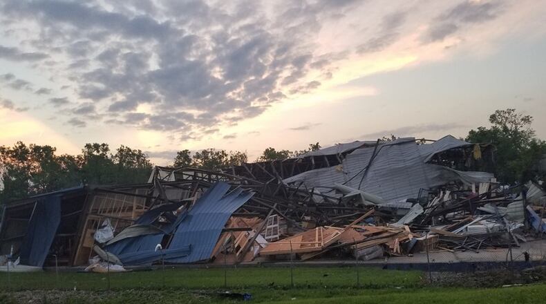 84 Lumber on Poe Avenue in Vandalia has been leveled. (Rick Drizzle McClaskie/iWitness7) CONTRIBUTED