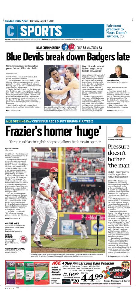 Reds Opening Day pages