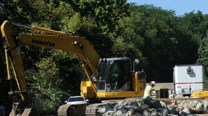 Frederick Pike is closed between Peters Pike and Dog Leg Road in Butler Twp. for a culvert/bridge replacement. MARSHALL GORBBY\STAFF