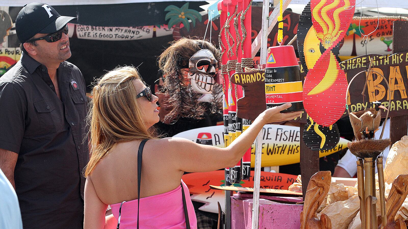The Coconut Critter booth owned by Paul Luczynski, not pictured, during the Delray Affair on Atlantic Avenue in Delray Beach. (Palm Beach Post file photo)