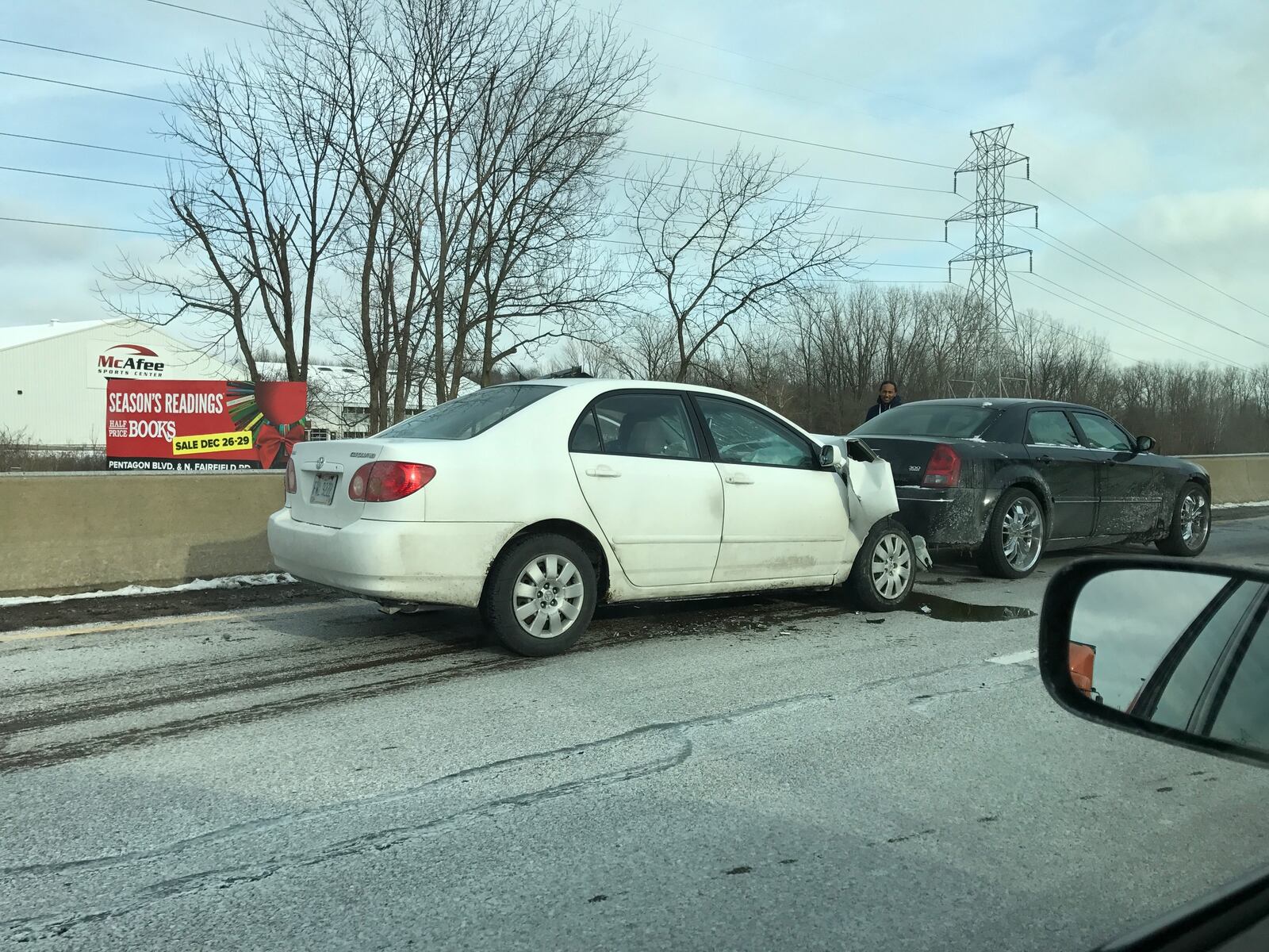 A chain-reaction crash also involving an Ohio Department of Transportation vehicle shut down eastbound U.S. 35 Friday, Jan. 6, 2017,  in Beavercreek. CONTRIBUTED