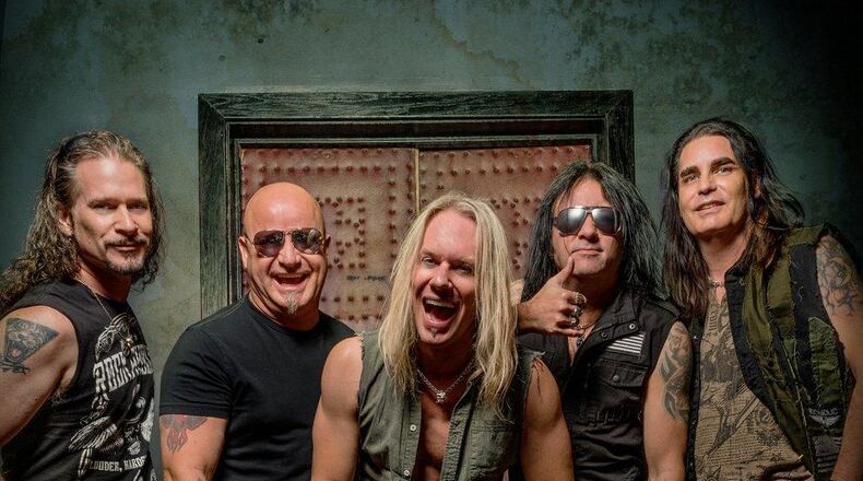 Warrant, (left to right) Steven Sweet, Joey Allen, Robert Mason, Erik Turner and Jerry Dixon, performs with special guests Steelheart at BMI Speedway in Versailles on Saturday, March 10. CONTRIBUTED