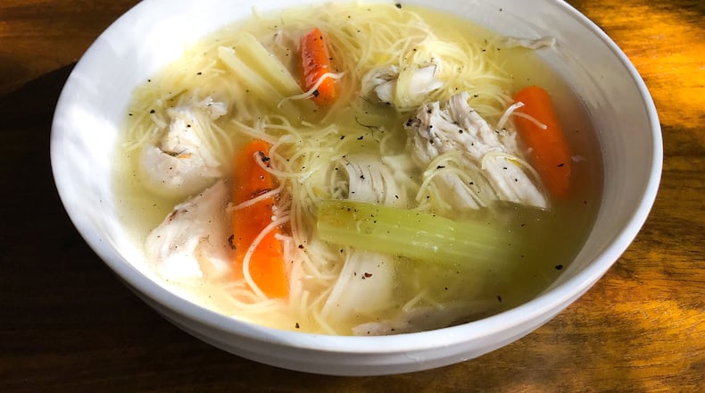 Chicken soup, the classic get-well-soon meal. (Leslie Brenner/Dallas Morning News/TNS)