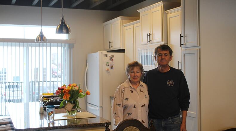 Terri and Andrew Feeser earlier this year relocated to City View in downtown Dayton from Beavercreek. CORNELIUS FROLIK / STAFF