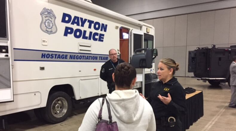 The Dayton Police Department staged a Safety Force Expo on Thursday night, Dec. 1, 2016, as part of an effort to recruit prospective officers. (Todd Jackson/Staff)