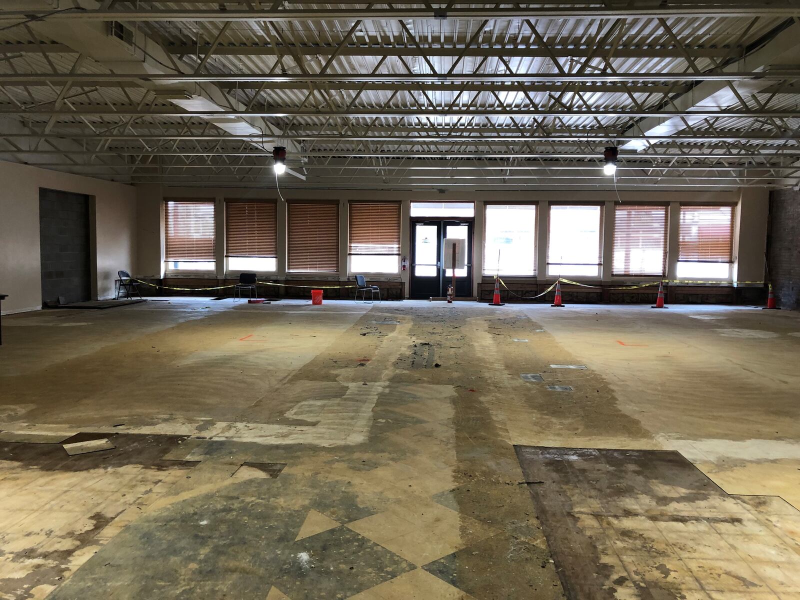 Demolition work is underway at 1100 W. Third St. to help create a new food hall in the former conference center. CORNELIUS FROLIK / STAFF