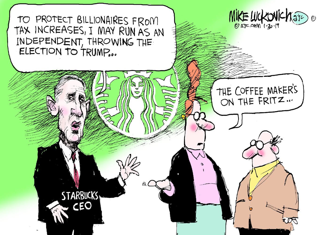 Week in cartoons: Starbucks CEO, Roger Stone,