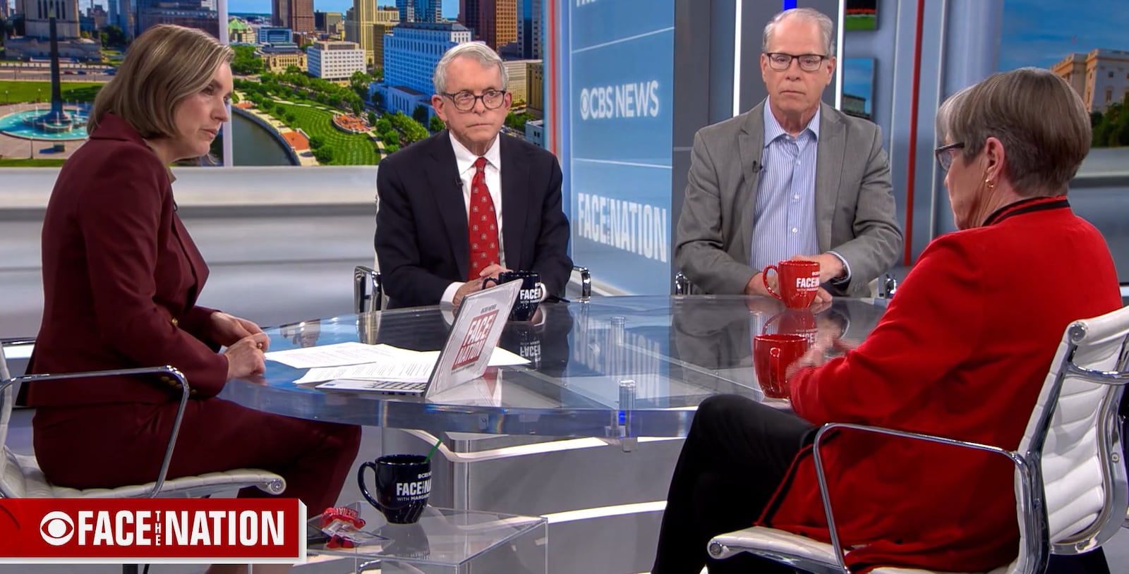 Ohio Governor Mike DeWine appeared on Face the Nation, Sunday, Feb. 22, to discuss Springfield's immigration issue and other topics. PHOTO COURTESY FACE THE NATION.