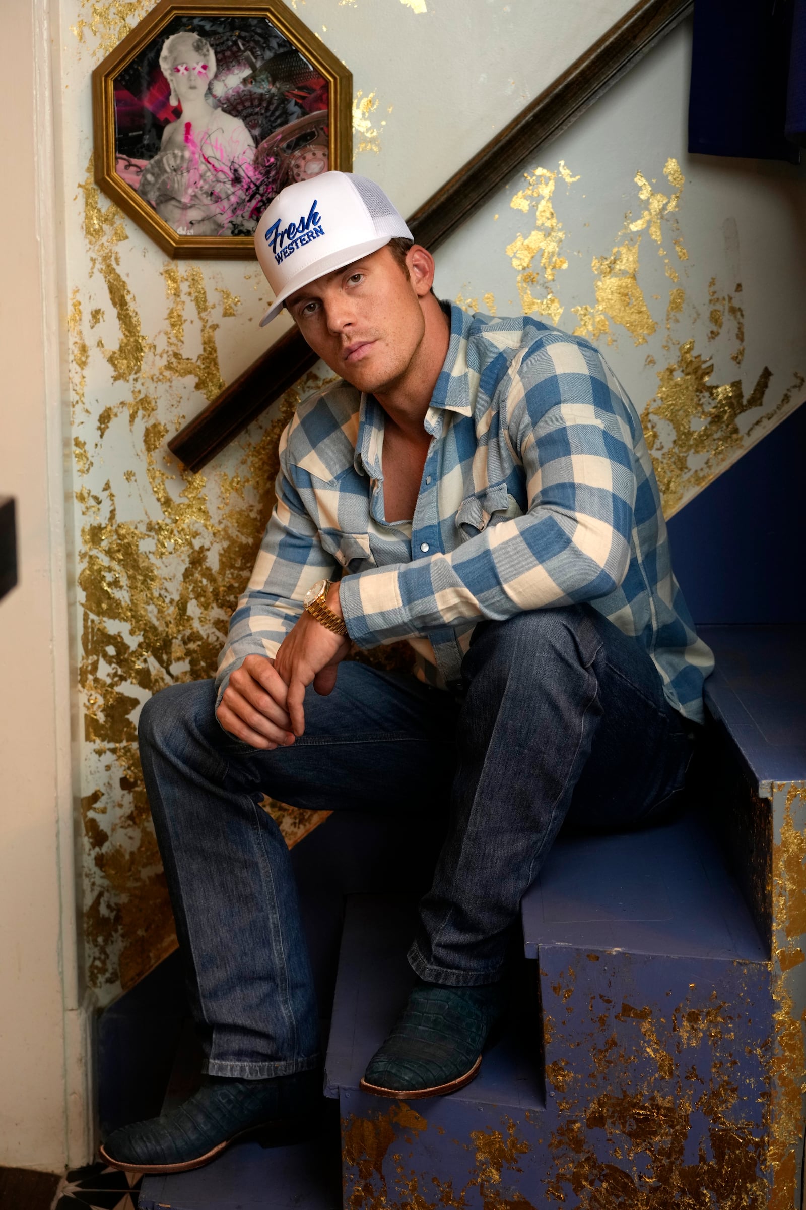 Parker McCollum poses for a portrait on Saturday, June 7, 2025, in Nashville, Tenn. (AP Photo/Mark Humphrey)