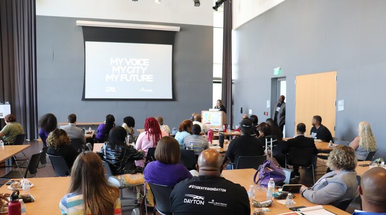 In this file photo, students and community members come together for the My Voice. My City. My Future. Student Vision Kickoff, which included Learn to Earn CEO Stacy Schweikhart. FILE