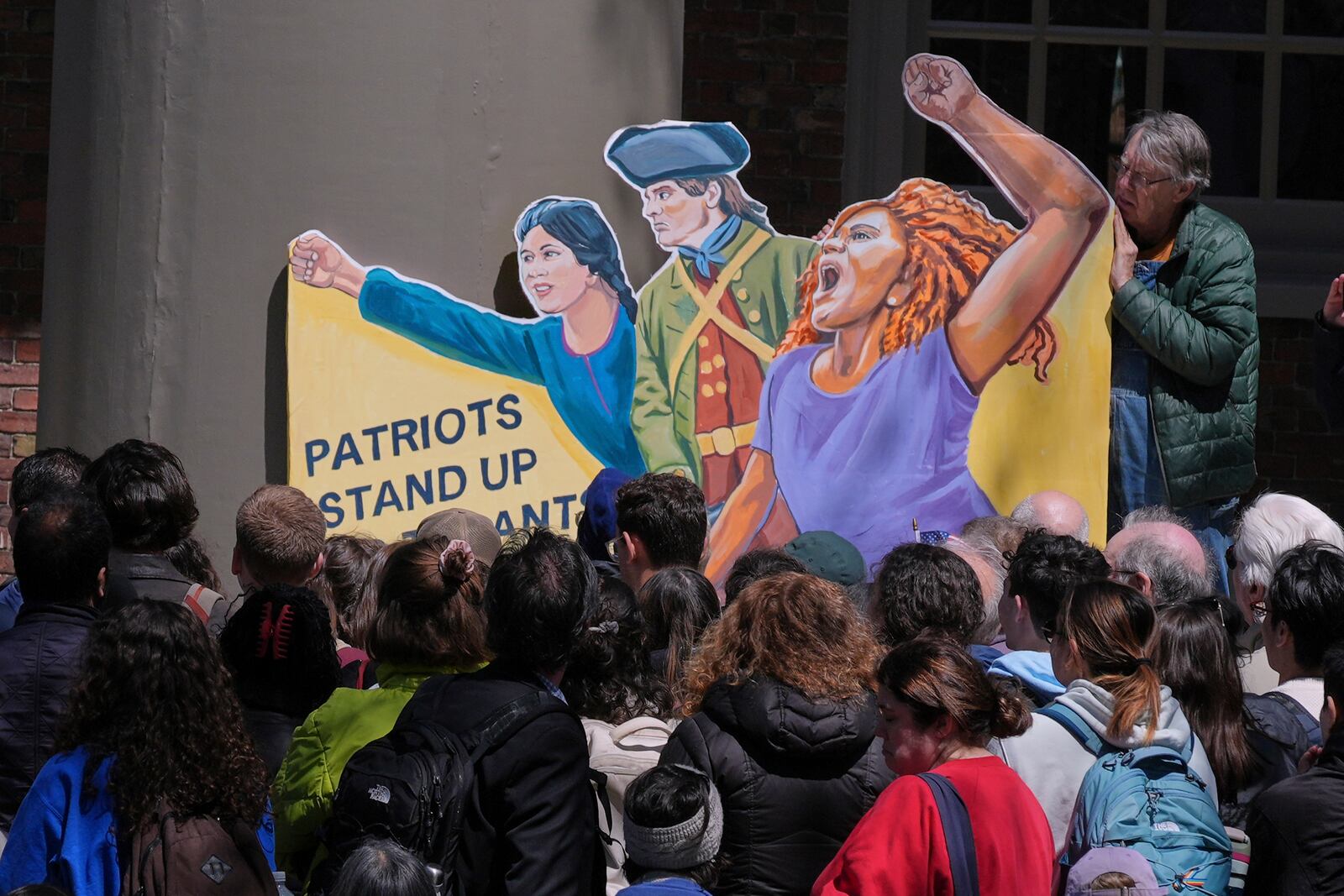 Students, faculty and members of the Harvard University community rally, Thursday, April 17, 2025, in Cambridge, Mass. (AP Photo/Charles Krupa)