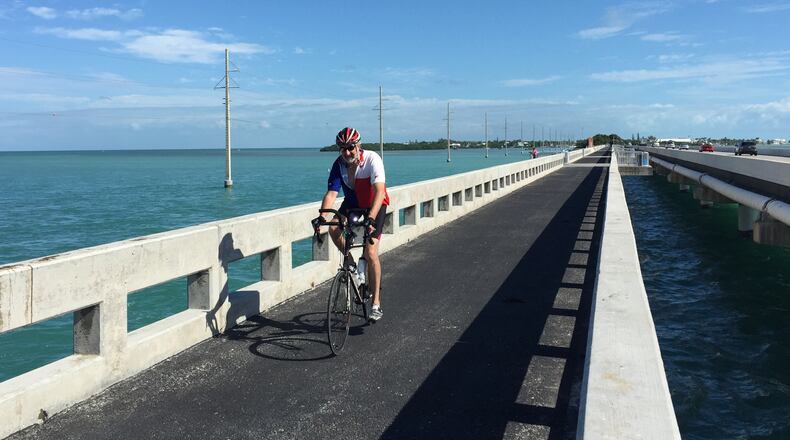 Biking in the Florida Keys is especially fun on stretches where you don't have to worry about riding next to traffic. (Lori Rackl/Chicago Tribune/TNS)