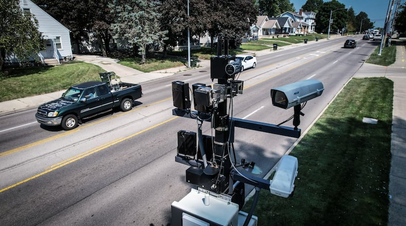 The city of Dayton set-up a traffic camera at the 2200 block of Smithville Road. The cameras will take a picture of your license plate, if you are speeding and send you a ticket. JIM NOELKER/STAFF