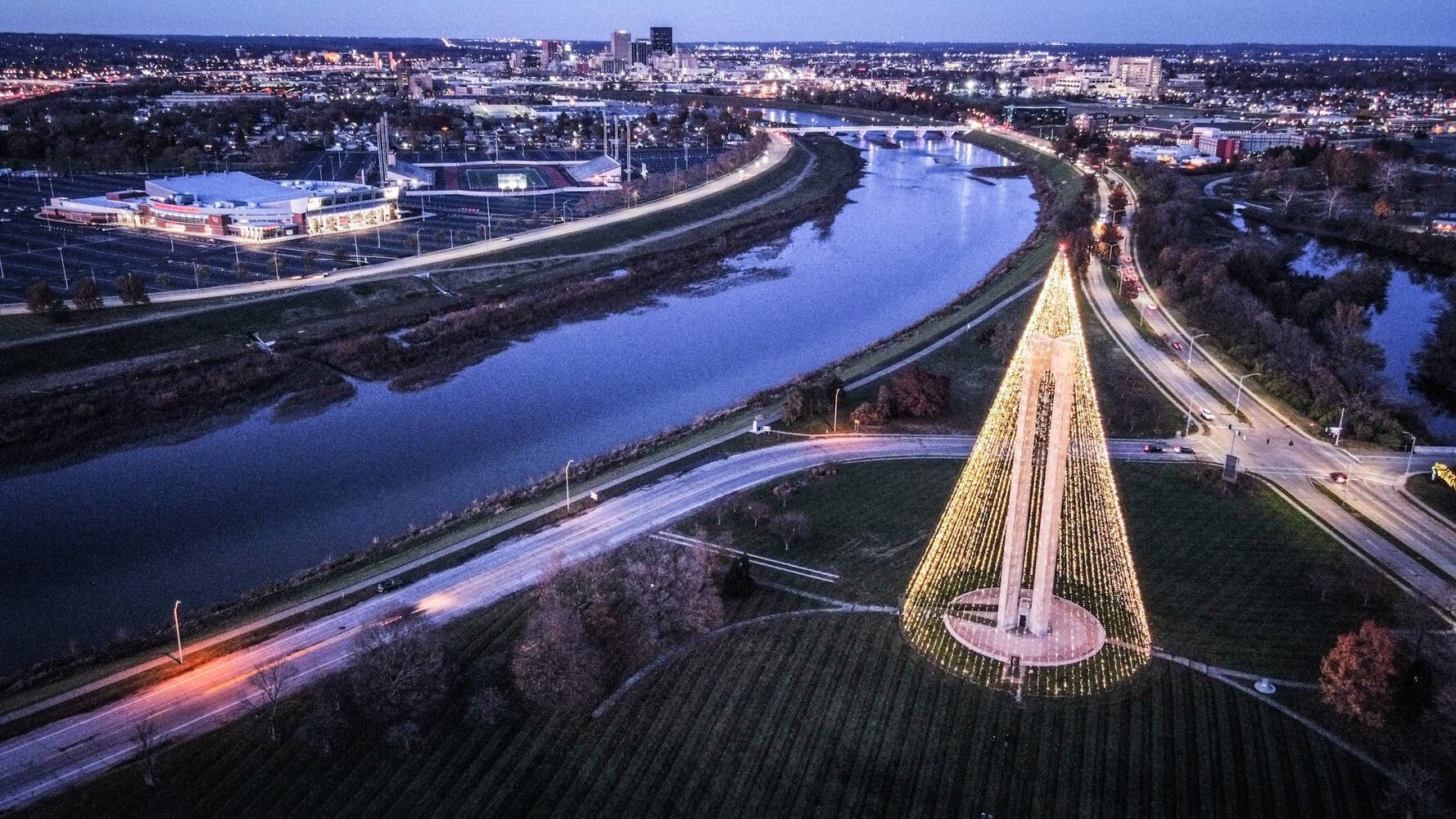 The lighting of the Carillon tree of lights